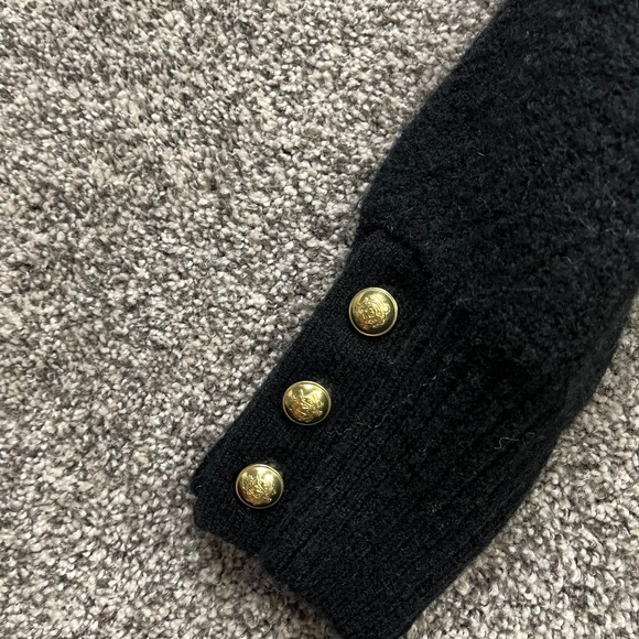 J.Crew Cardigan Sweater Womens Medium Black Merino Alpaca Wool Blend Lady Jacket - Picture 5 of 11